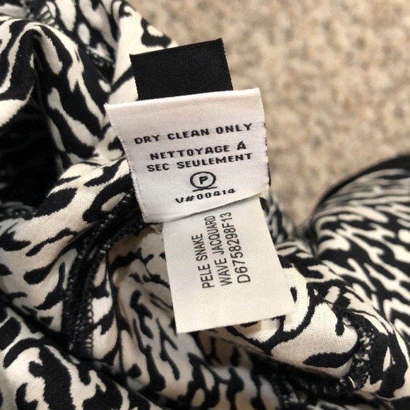 Diane Von Furstenberg Dress Size 10 Black Off White Two Tone Print Sheath - Picture 8 of 11